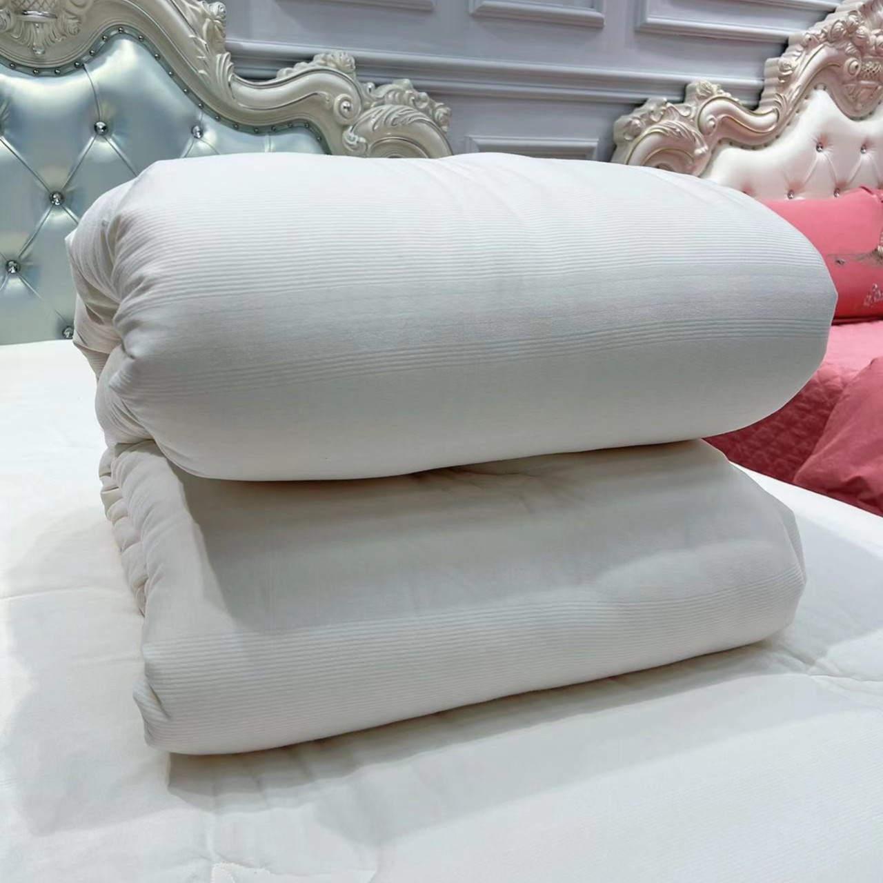 （原棉）全棉纯色提花被面超柔软亲肤大豆冬被舒适保暖