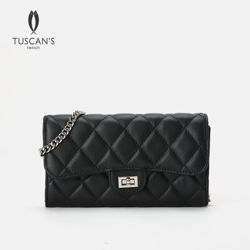 TUSCAN'S时代集团时尚经典女士单肩包小香风轻奢菱格链条包