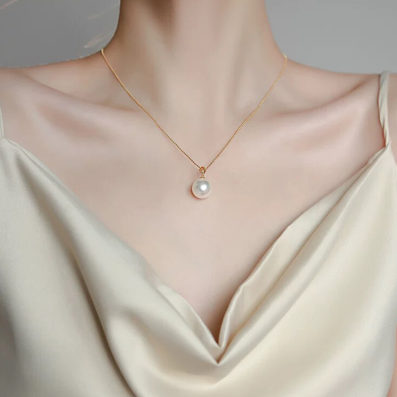 钛钢吊坠 镀18金链子 轻奢 百搭 经典 优雅 链长40+5mm