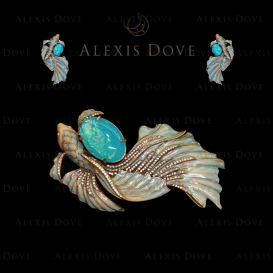 合金胸针 (动物系列)复古宫廷风高级感鲤鱼之欢套装