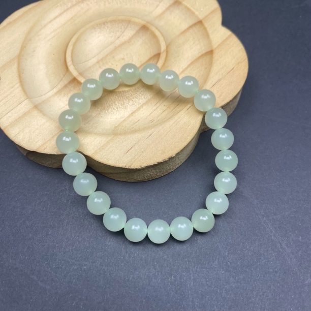 和田玉8mm晴水手串素圈时尚简约百搭款