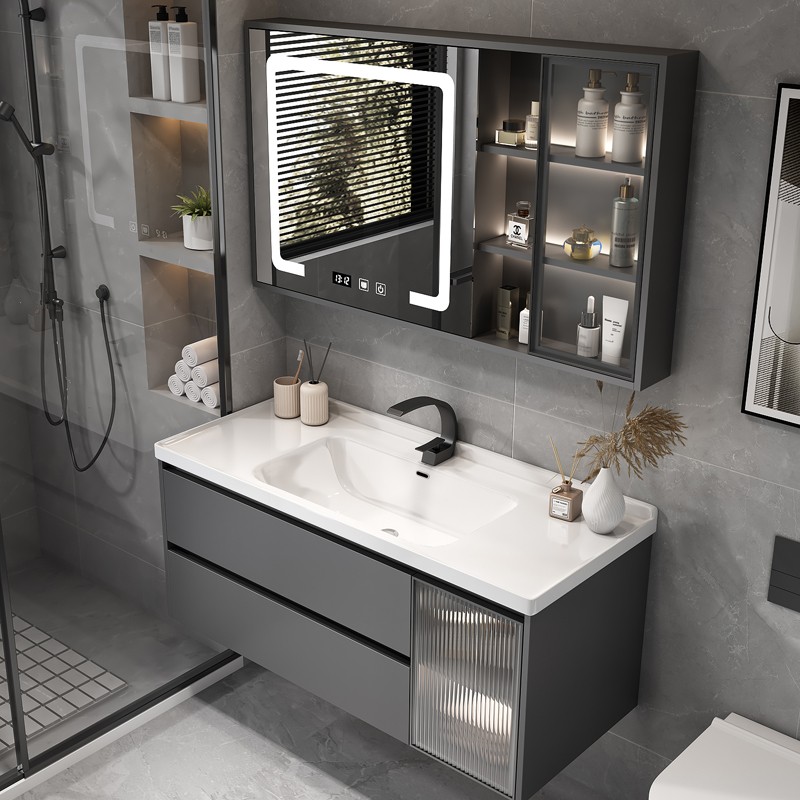 浴室柜陶瓷一体盆组合实木轻奢卫生间洗脸盆柜组合洗漱台洗手台盆