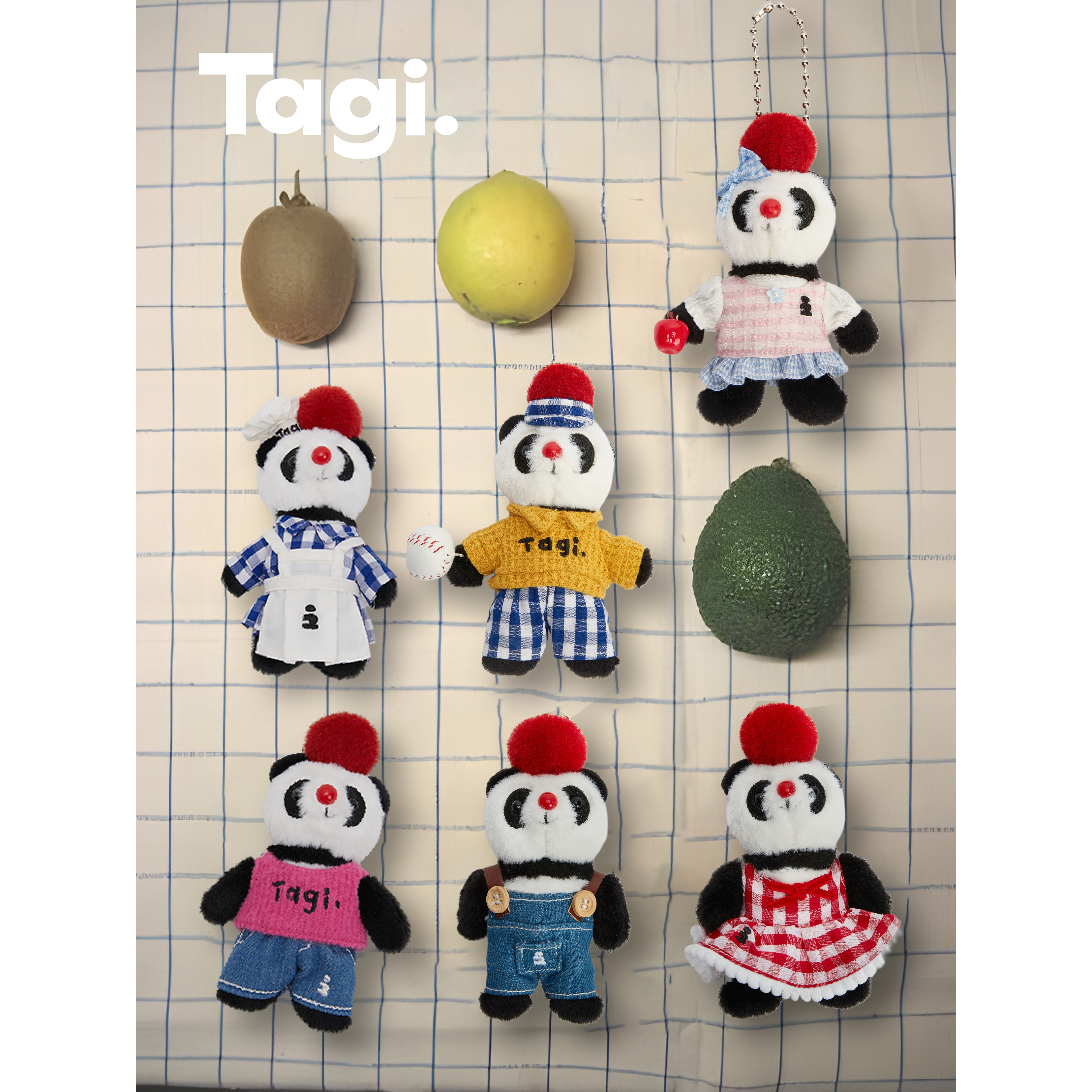  Tagi.Tanghulu美味厨房球球熊毛绒刺绣可拆卸挂件包包配饰