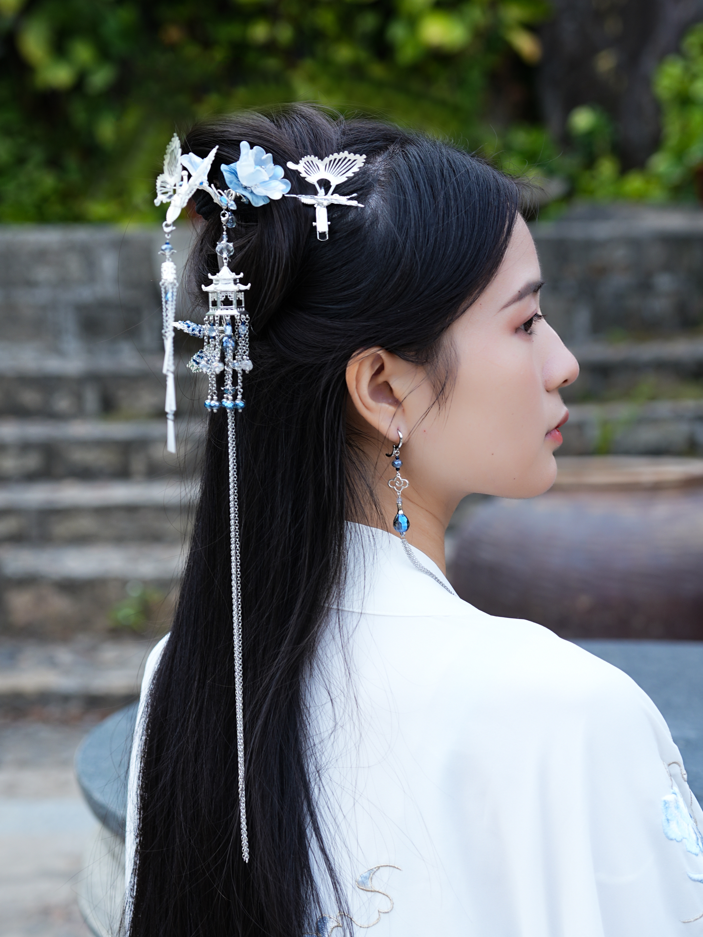 亭中荷【白月光】发簪原创手作超仙仙气少女手工簪发国风