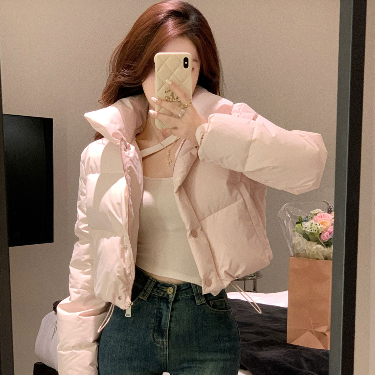 波司澄奶呼呼高腰羽绒服服外套女冬装新款小个子立领短款百搭显