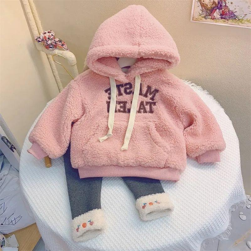 加厚打底裤一条过冬女童冬季套装2023儿童加绒加厚卫衣外套