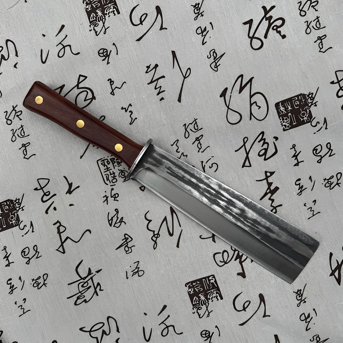 溥畔锻打1斤通体夹柄家用户外柴刀