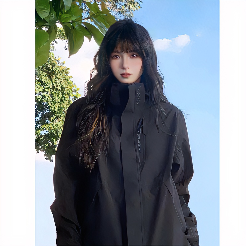 美式防风冲锋衣外套男女春季登山服潮牌户外运动情侣夹克衫高颜值