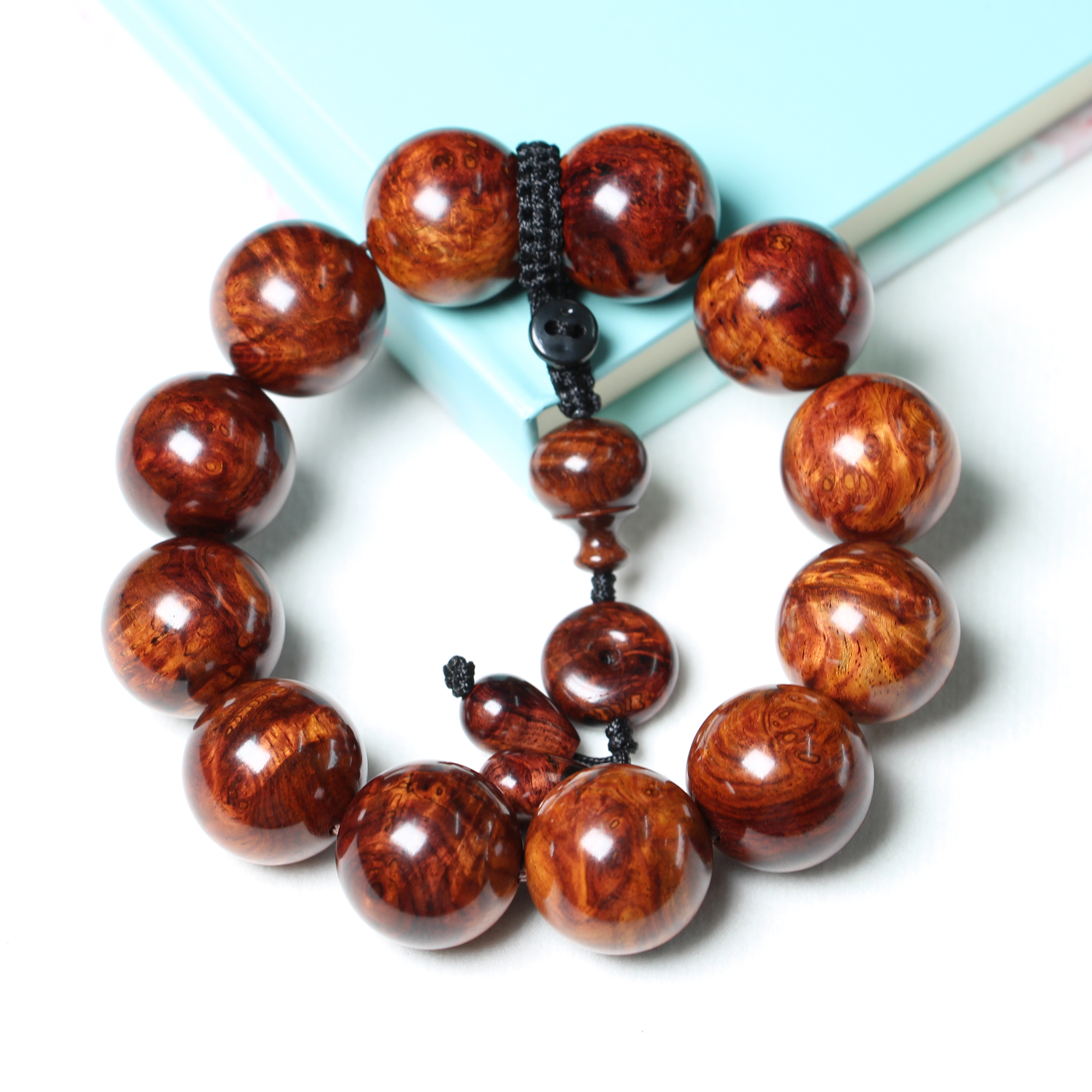 海南黄花梨老糠2.0水波瘤疤佛珠手串文玩手链保真海黄