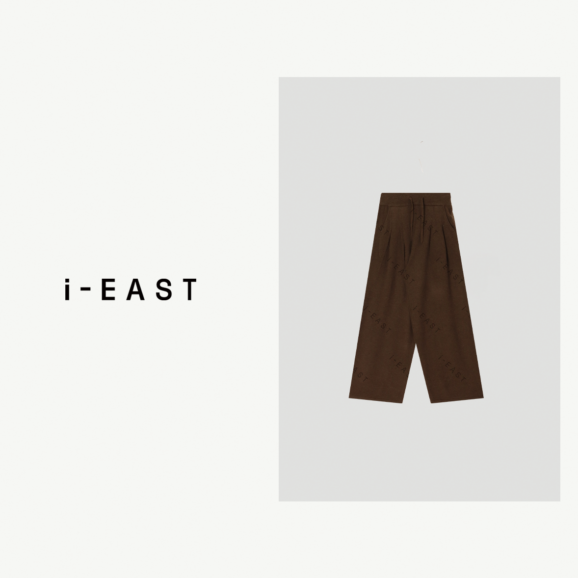 i-EAST 简约之行~褶皱极简系带百搭休闲裤-4D K12994