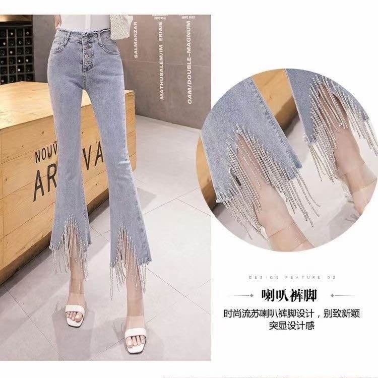 （小游精选）高货流苏显瘦牛仔裤8211