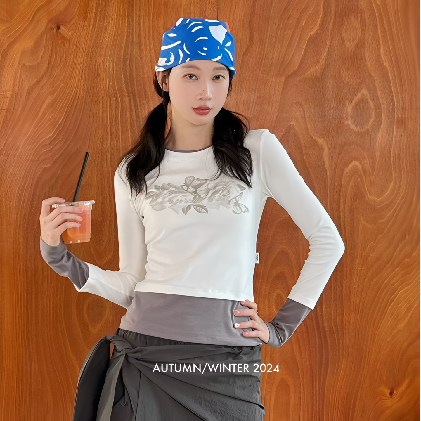 BLX--kimss（深圳出品)新款小众设计款 印花上衣843