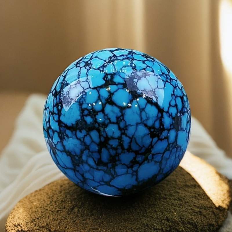 湖北原矿绿松石乌兰花圆珠项链／颈链／锁骨链