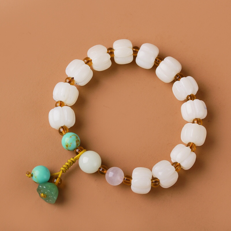 海南白玉菩提根雕刻手工雕刻南瓜珠手工高抛DIY手持佛珠文玩