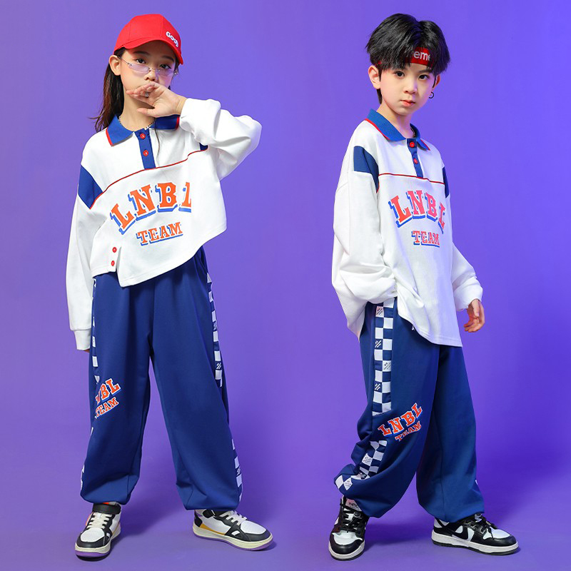 儿童装男童街舞套装春秋运动会班服女小学生帅气男孩嘻哈演出服潮