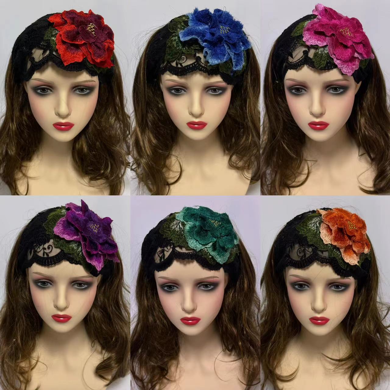 民族风蕾丝发箍大牡丹花