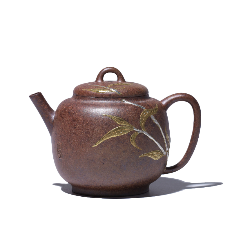 大吉羊柴烧 宜兴紫砂壶茶壶 原矿紫砂金荻梦影140ml徐雅