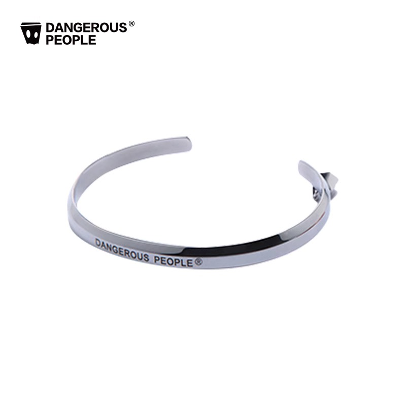 合金手镯 Dangerous people薛之谦DSP半开口亮面潮流手镯银色情侣