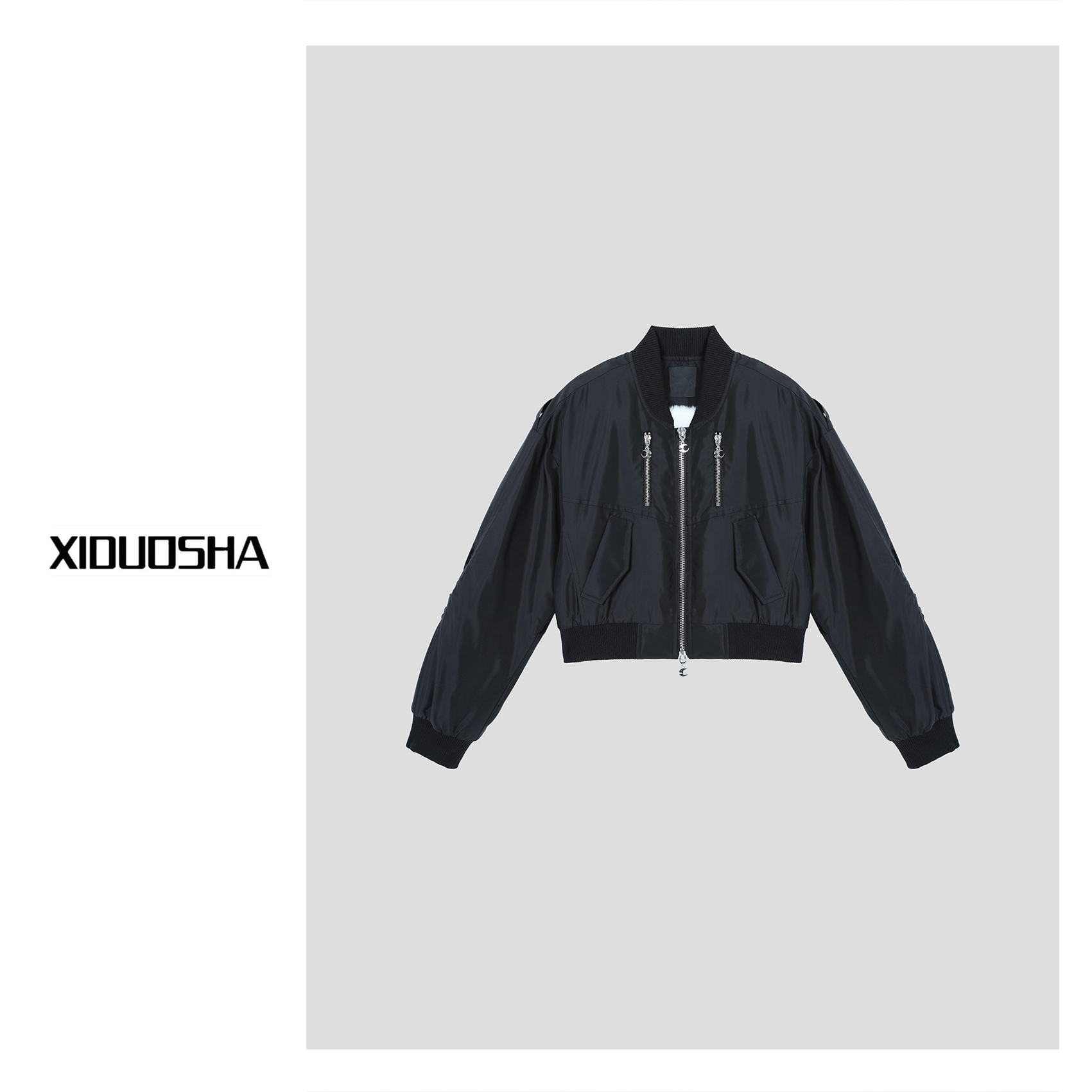 XIDUOSHA/喜朵莎原创设计款加绒加厚保暖显瘦棒球外套XDS893