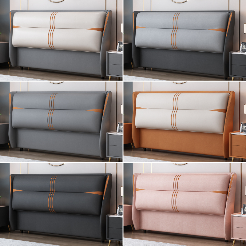 2025超薄新款床头板软包简约现代落地靠背单买北欧全实木落地床