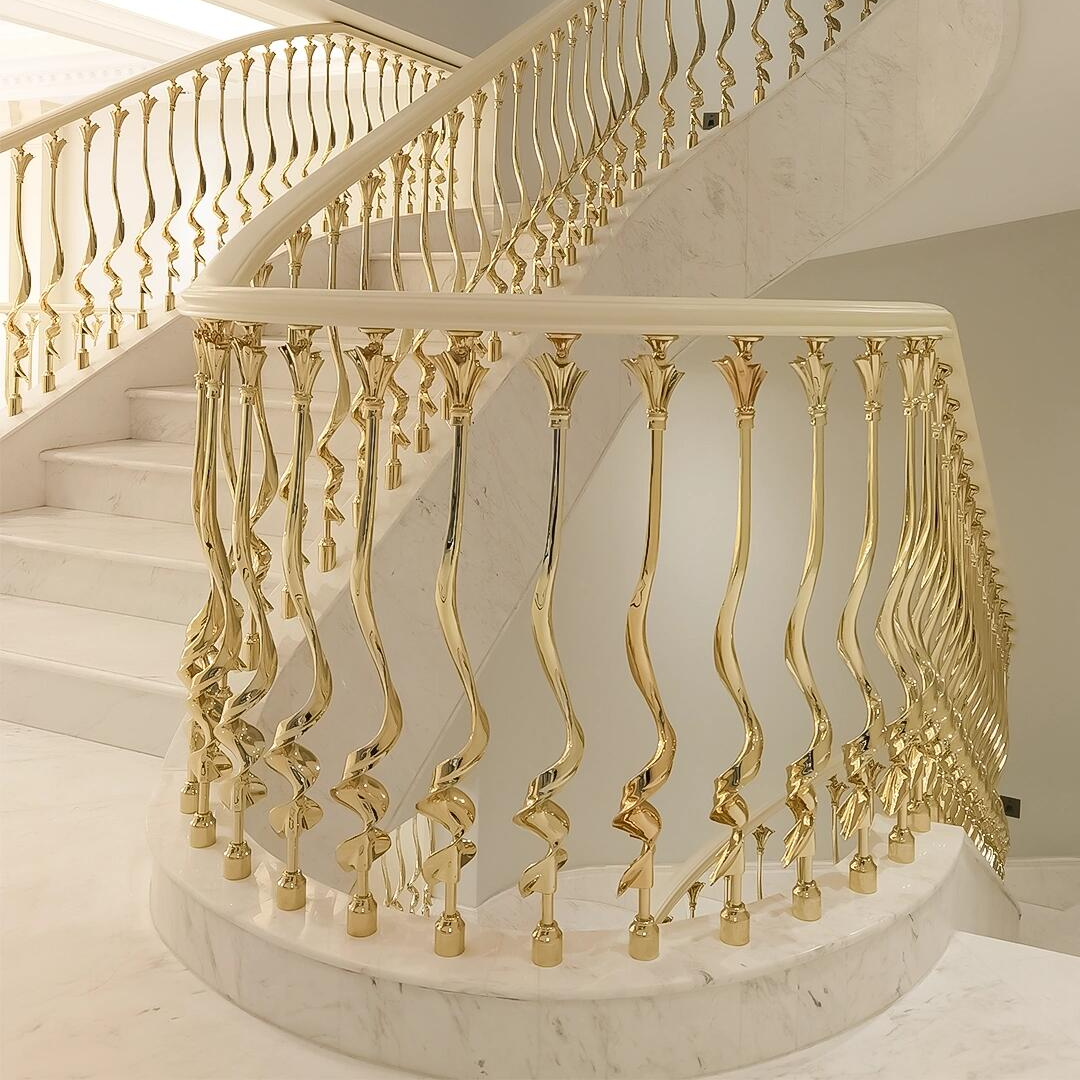 高档别墅豪华铜铝楼梯扶手栏杆