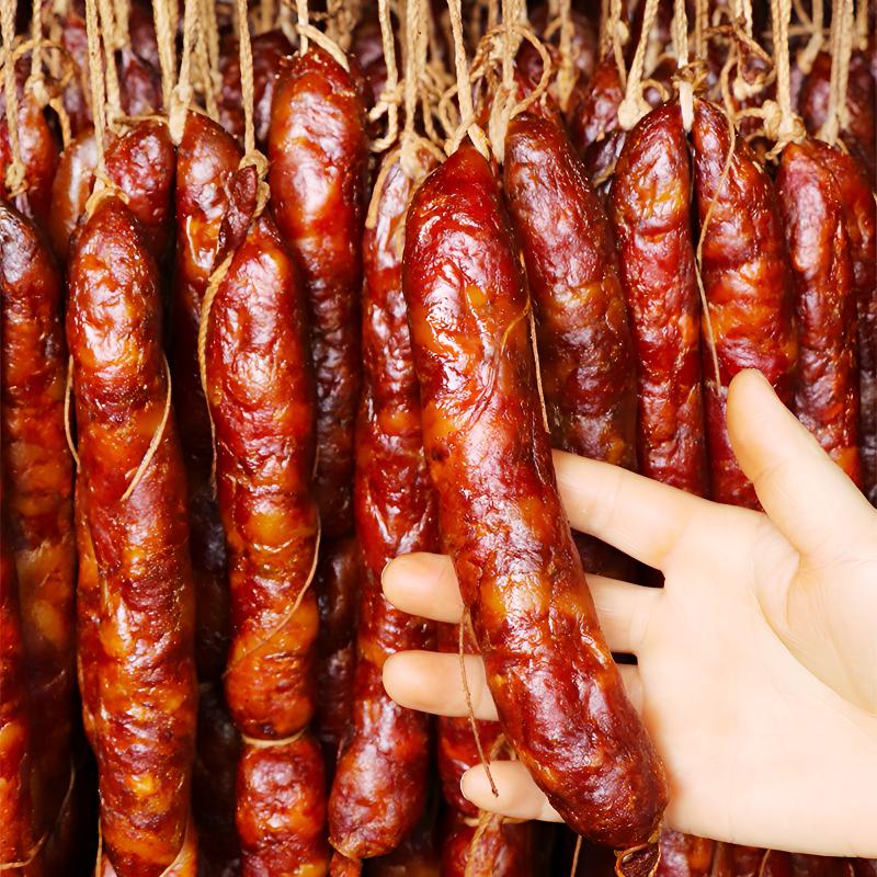 腊香肠2斤手工烟熏恩施土家腊肠传统工艺麻辣原味口味真空装 5