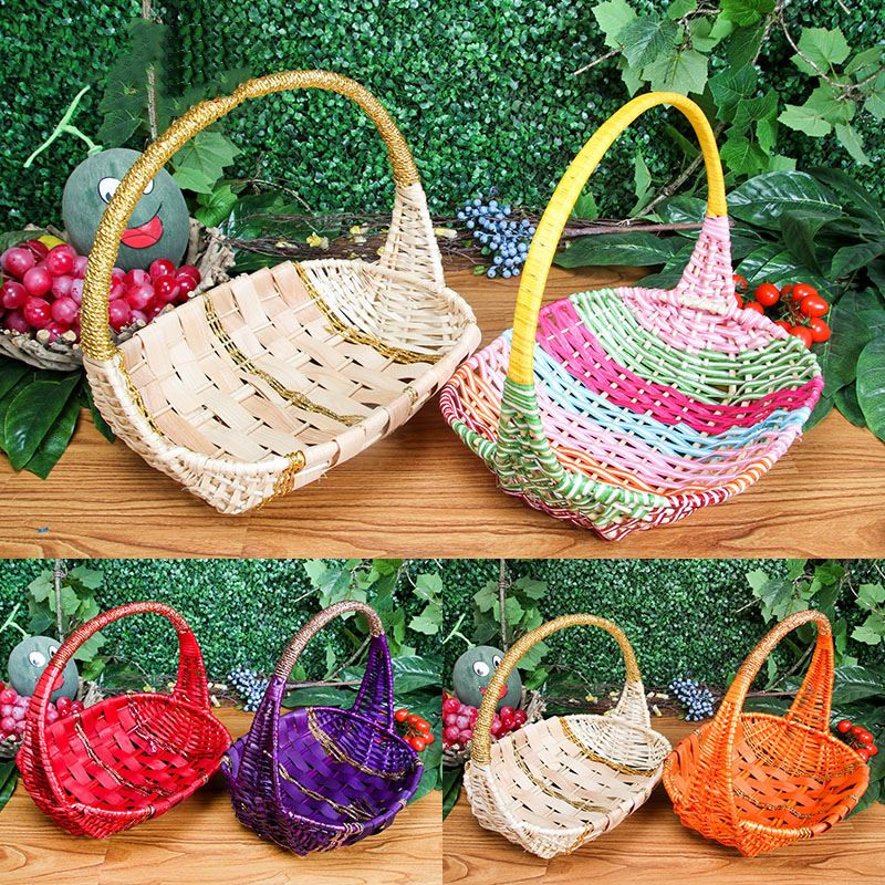 果篮装水果送礼手工编织的小收纳篮子藤编手提包装水果店专用