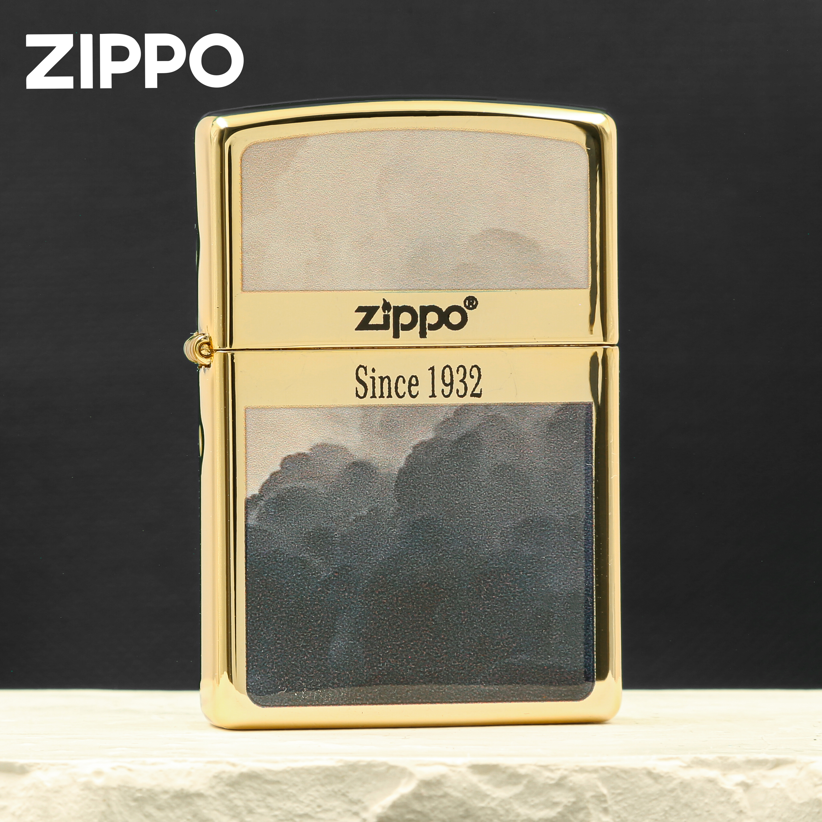 ZIPPO/之宝打火机起源云天明原装正品渐变金色礼物送男友DY9905CY