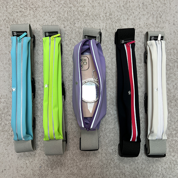 辫子奕设计【可放大屏手机】防水运动速干反光条防水腰包