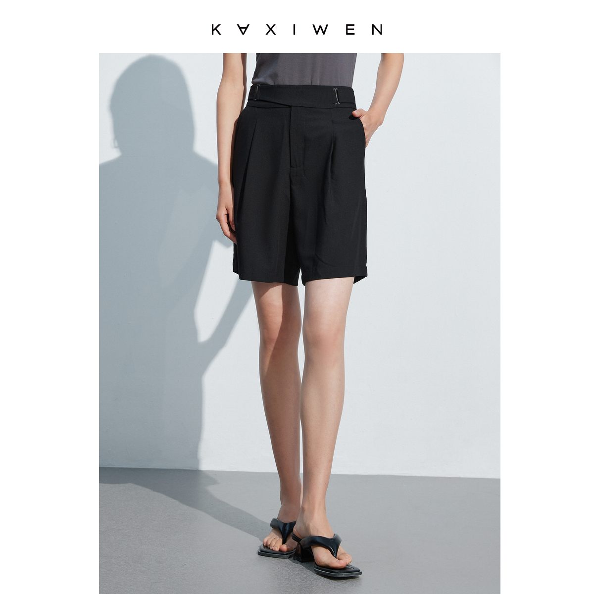 【柠檬专属】时尚立体金属装饰短裤户外休闲裤子女X04AKS2248