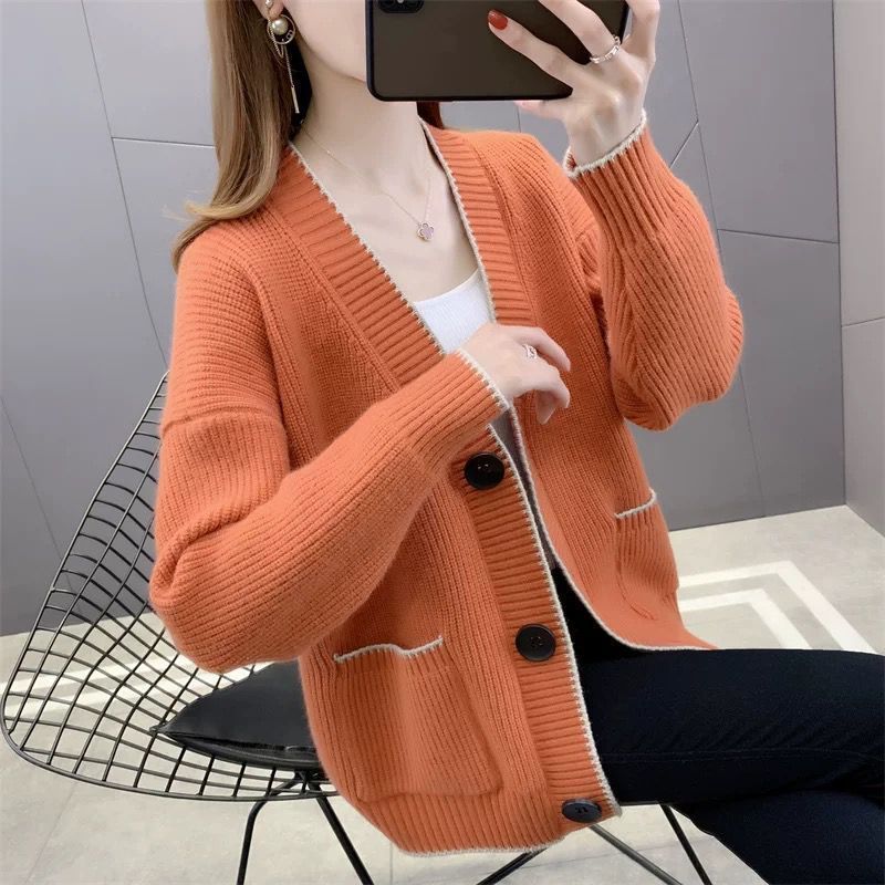 2024春秋新款针织开衫毛衣外套女韩版宽松时尚洋气百搭上衣女外穿