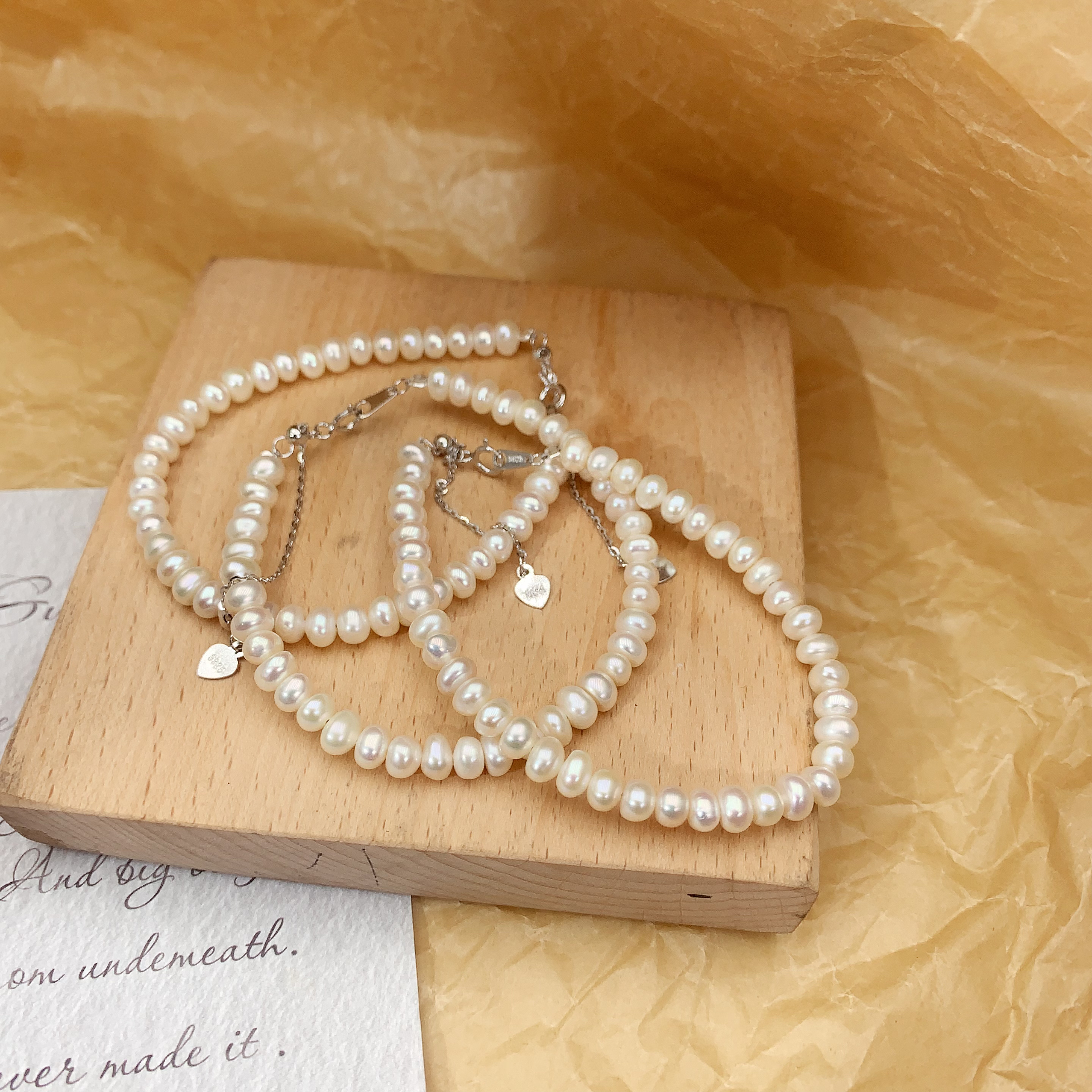 925银手链 金金推荐经典算盘珠5mm气质简约抽拉925银扣手链时尚