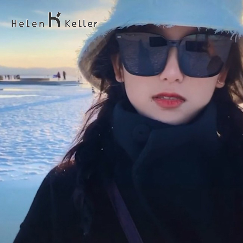 明星同款爆款D字大框偏光眼镜黑色户外太阳镜H2207墨镜男士可爱