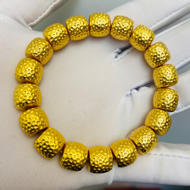 合金手链 老型珠锤纹手串 卡12实心款 