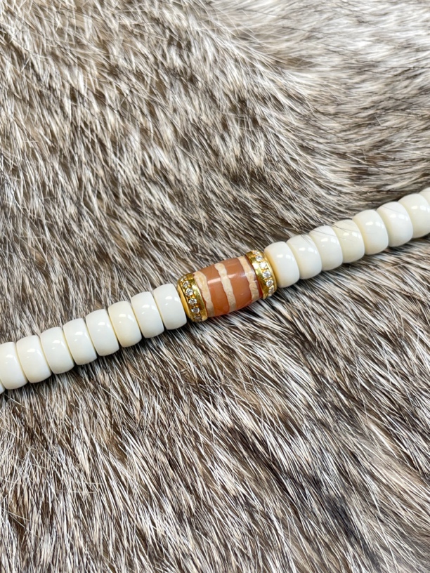 红玉髓线珠7/13.1配珠22k金镶嵌