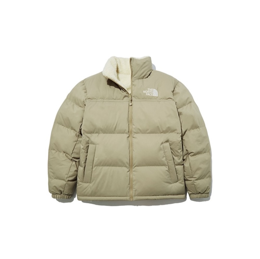 THE NORTH FACE eco面料版 双面穿保暖保暖抓绒棉服 情侣款卡其色