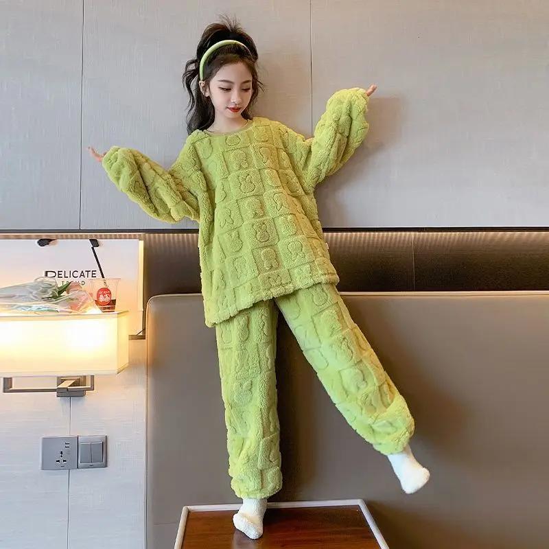 朵美巴拉巴拉宝宝秋冬季新款男女孩儿童睡衣加绒加厚亲子装家居服