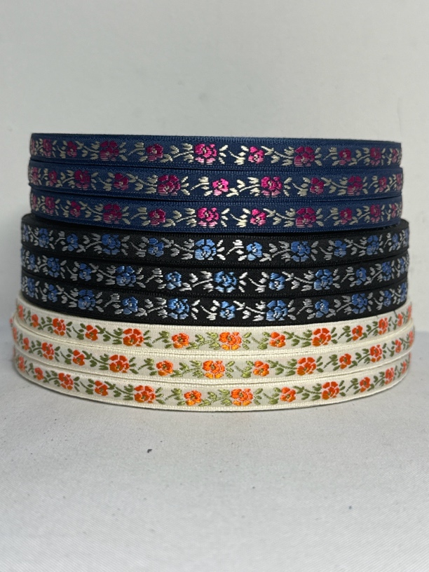 1cm宽少数民族风织带花边服装辅料国风汉服刺绣提花带手工diy头饰
