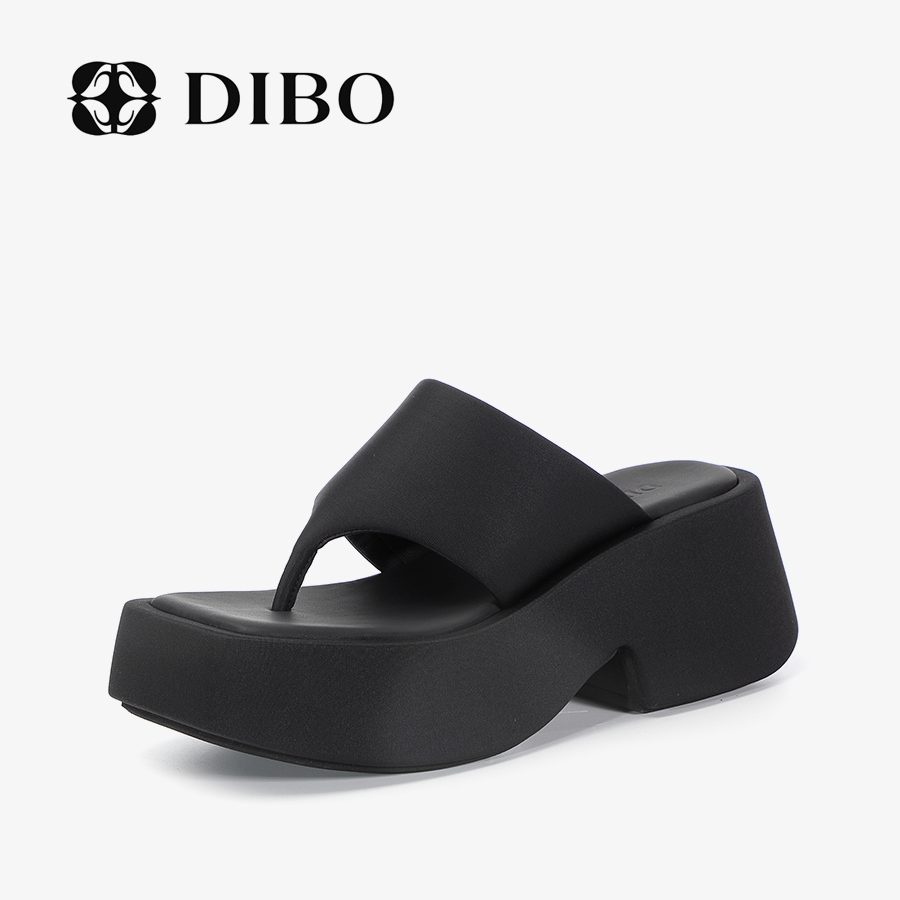 DIBO 网红沙滩夹趾拖舒适厚底增高休闲人字拖外穿女拖鞋23215140