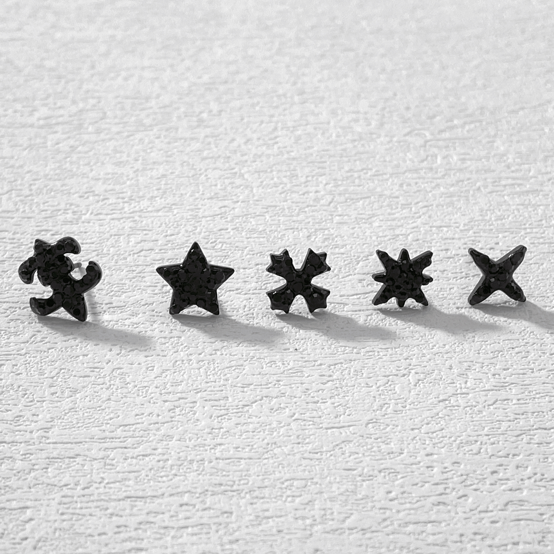 钛钢耳饰 ——木木（ZF1111） 5只装 AB款 时尚耳饰