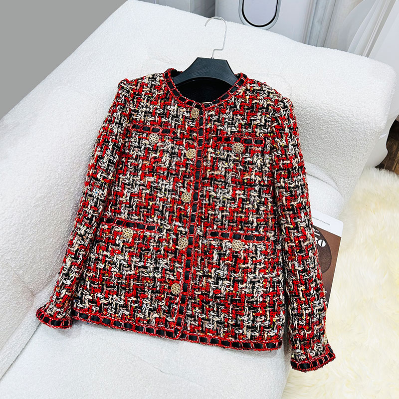 【龙哥质造】时尚名媛高端气质设计感鹅绒小香风外套28200