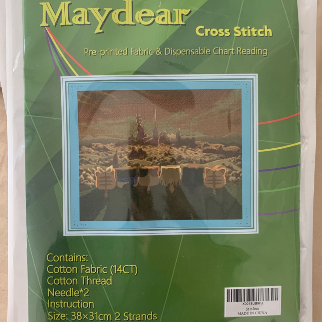 福利进口十字绣14CT精准印花坐成一排