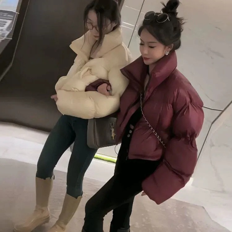 新款2024棉服女短款韩版宽松加厚小个子立领时尚洋气面包服外套潮