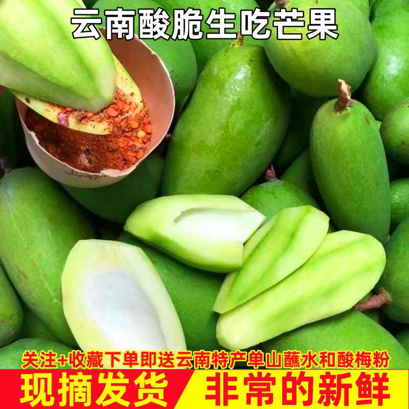 农产品云南新鲜水果元江酸脆生吃芒果四季芒酸嘢解馋小吃整箱包邮