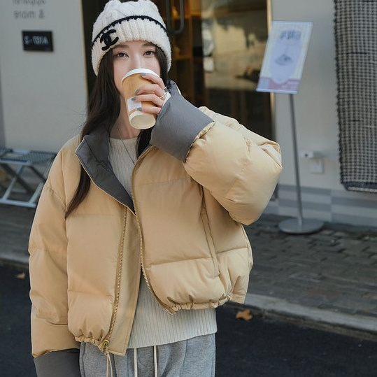 艾莱依2023年反季韩版新款小个子白鸭绒羽绒服女短款时尚百搭冬季