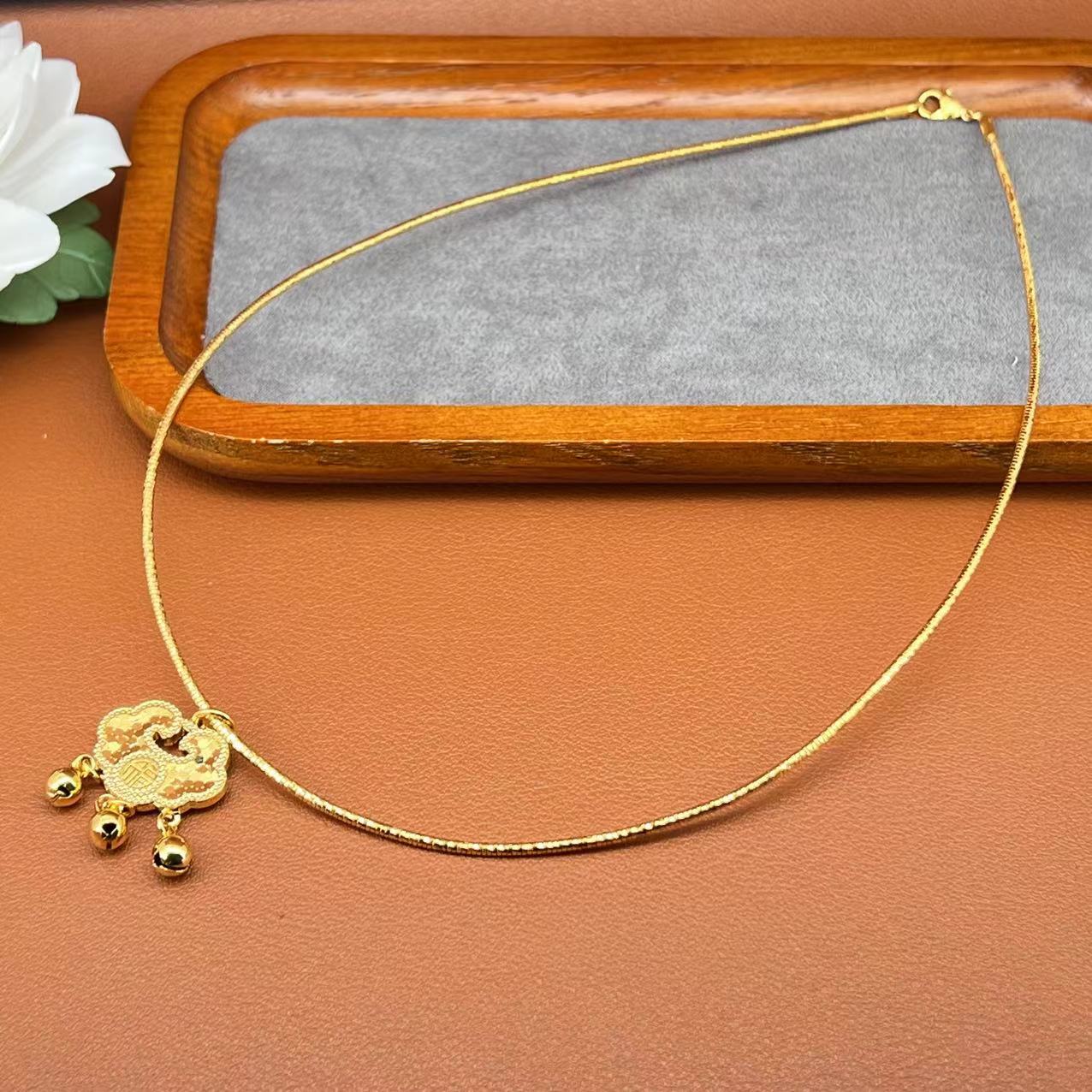 6807黄色锁项圈项链