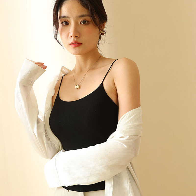 打底吊带背心女2025新款自带胸垫黑色内搭春夏遮副乳防走光上衣女