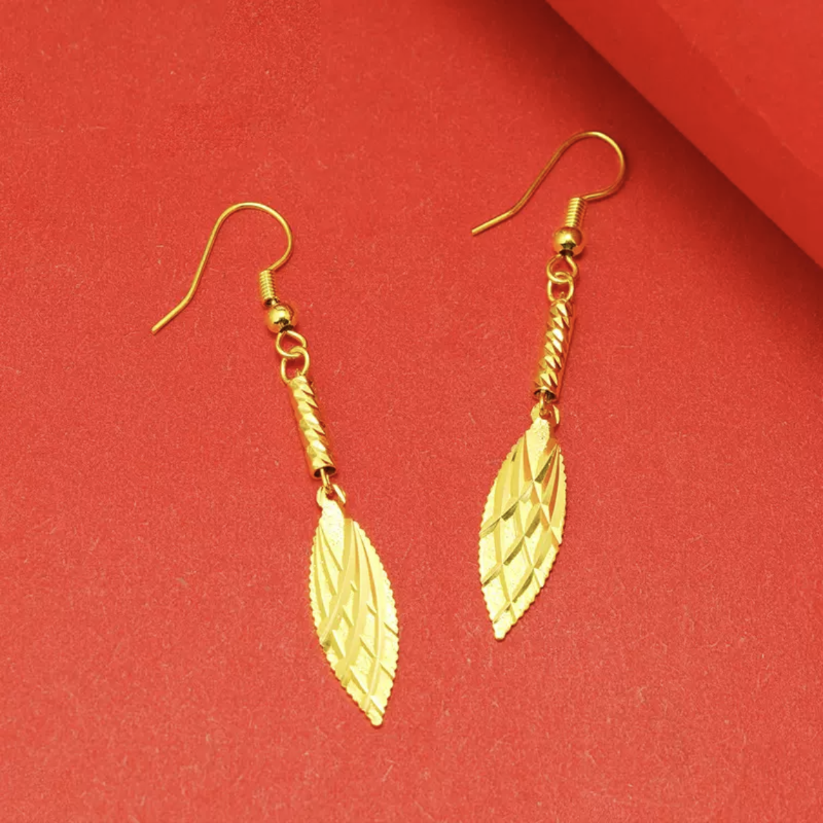 铜合金耳饰 【圆管树叶耳钩款】气质时尚百搭款