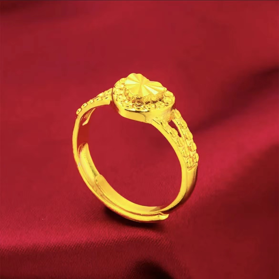 铜合金戒指 精品时尚【爱心活口戒指】简单大方女款戒指