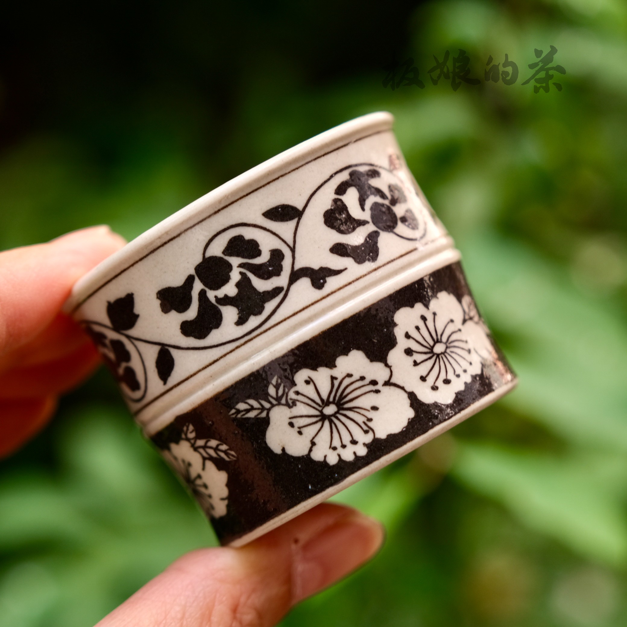 板娘的茶 南唐尔雅吉州窑拼图缠枝莲竹节杯容量50ml ey125